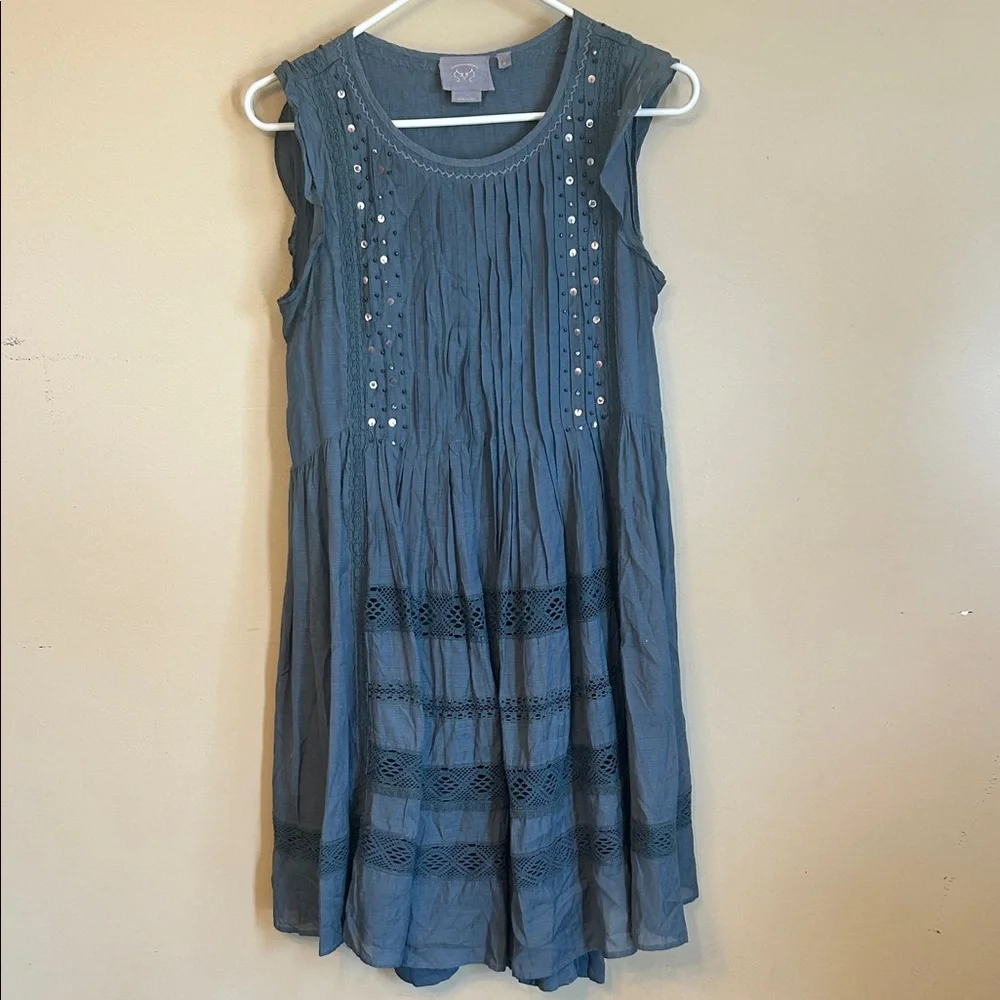 Anthropologie Vanessa Virginia Sleeveless Dress with Lace Like New - Picture 2 of 4